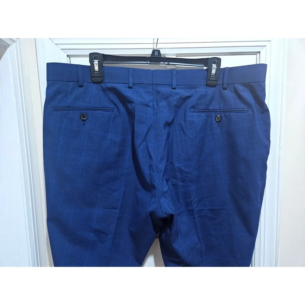 Lauren Ralph Lauren Blue Plaid Dress Pants Modern Fit Menswear - Picture 4 of 10
